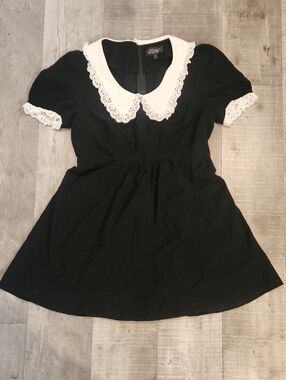 Black Dress with White Peter Pan Collar